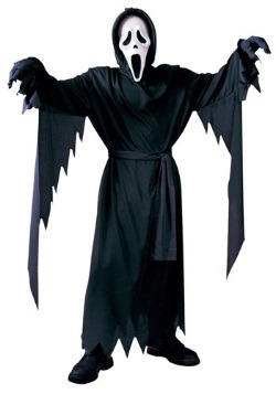 EY115 Child Reaper Demon Skeleton Zombie Halloween Grim Ghost Kids Costume Mask 
