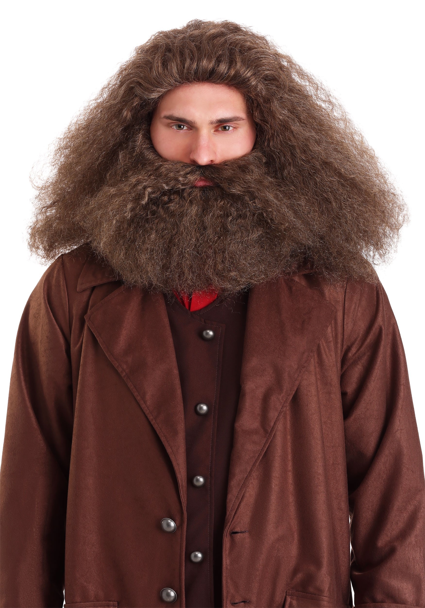 Cowardly Lion Curly Wig With Ears And Beard - Wizard Of Oz Cosplay Costume - Brown - HM-245