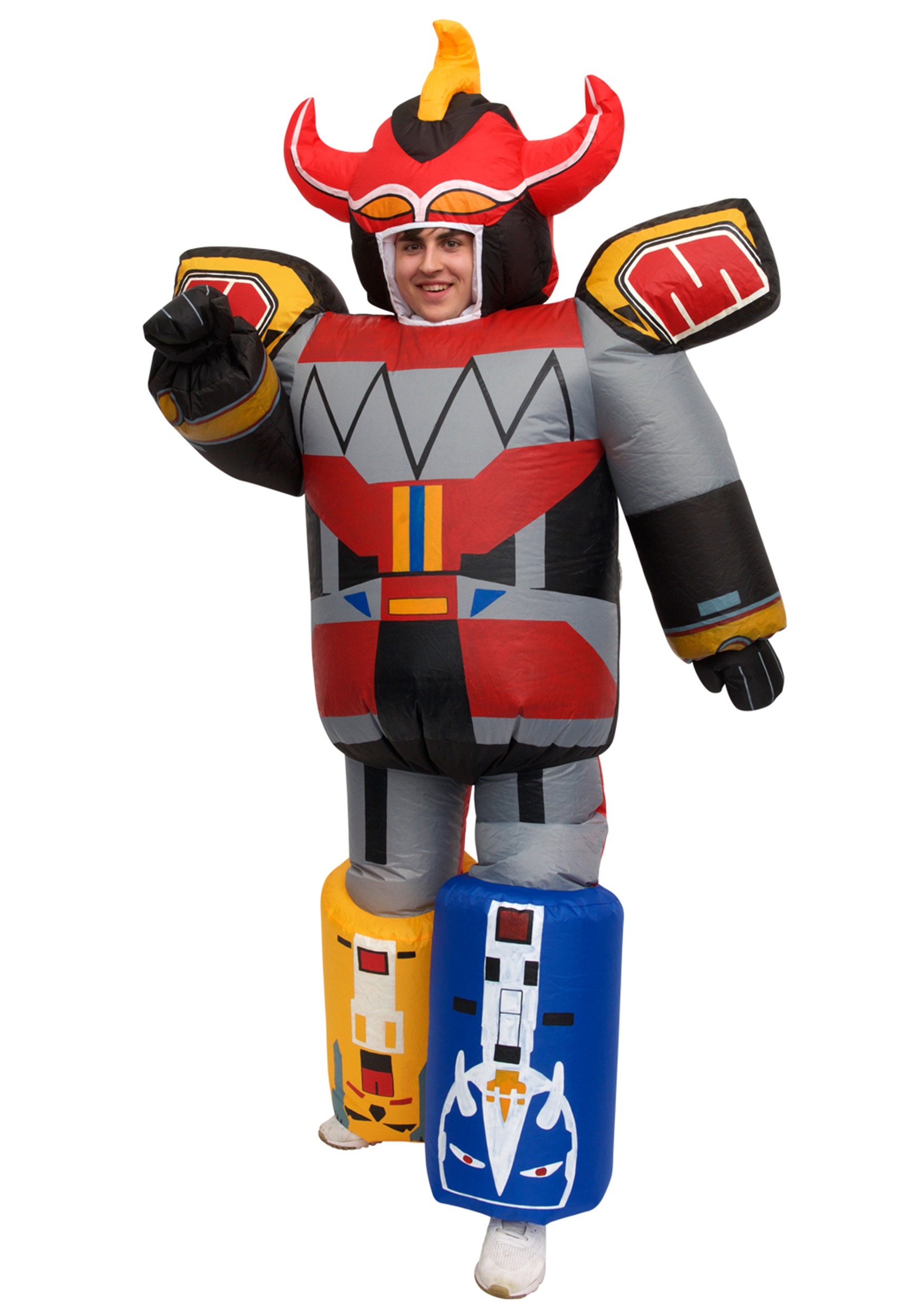 Photos - Fancy Dress Power Morphsuits Inflatable  Rangers Megazord Costume for Adults Yellow/ 