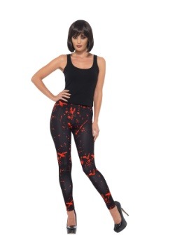 Women's Black Blood Splattered Leggings