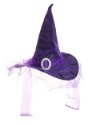 Black Witch Hat with Purple Veil