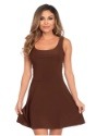 Women's Basic Brown Skater Dress