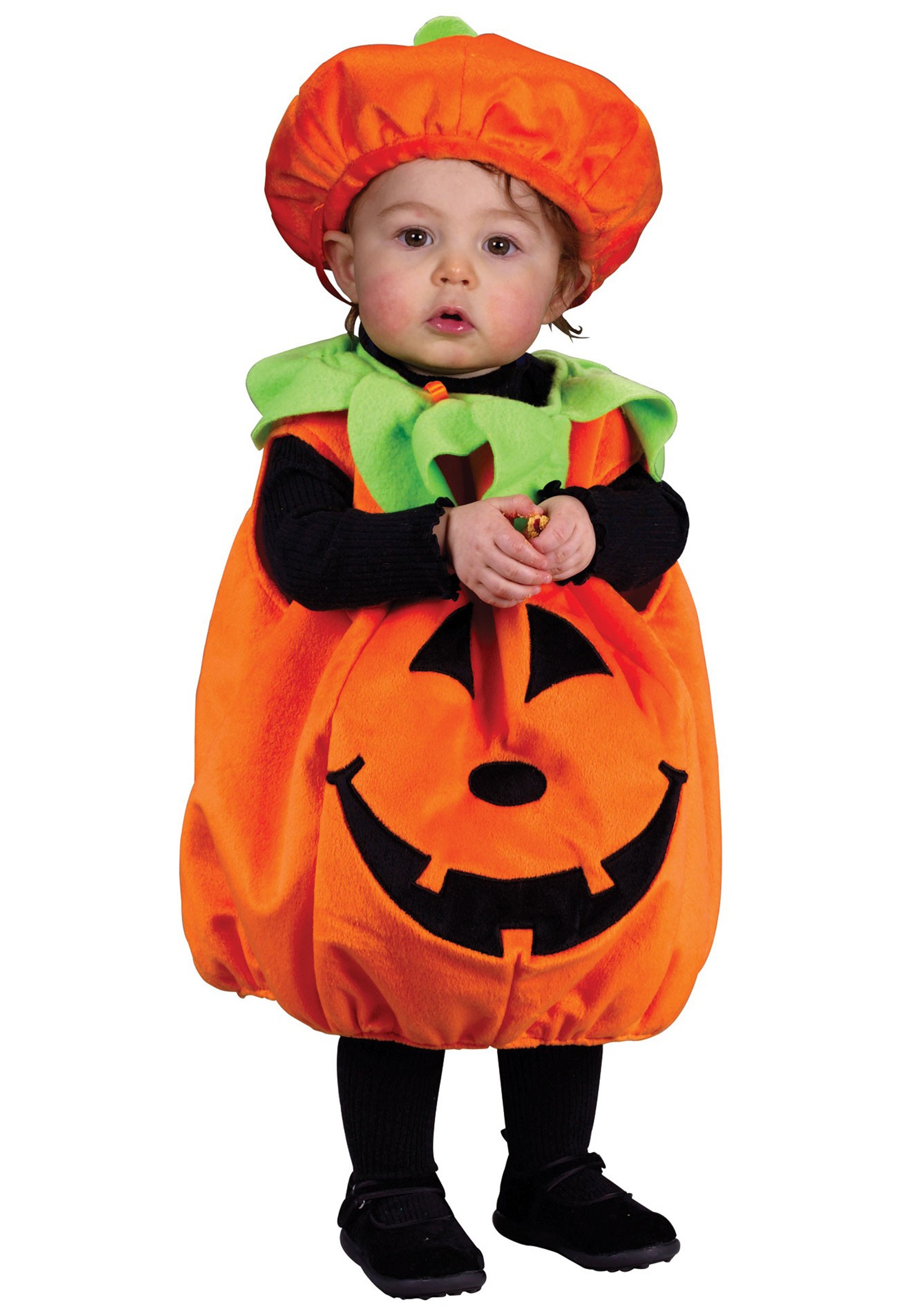 baby in a pumpkin costume