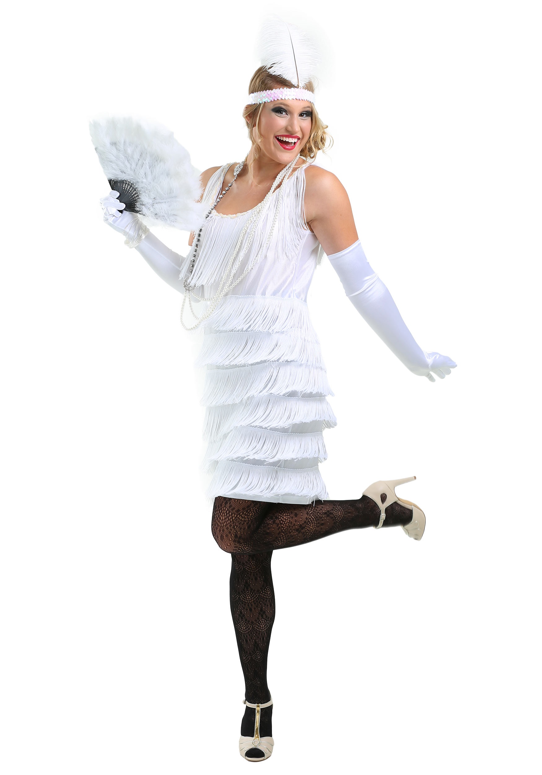 white flapper dresses