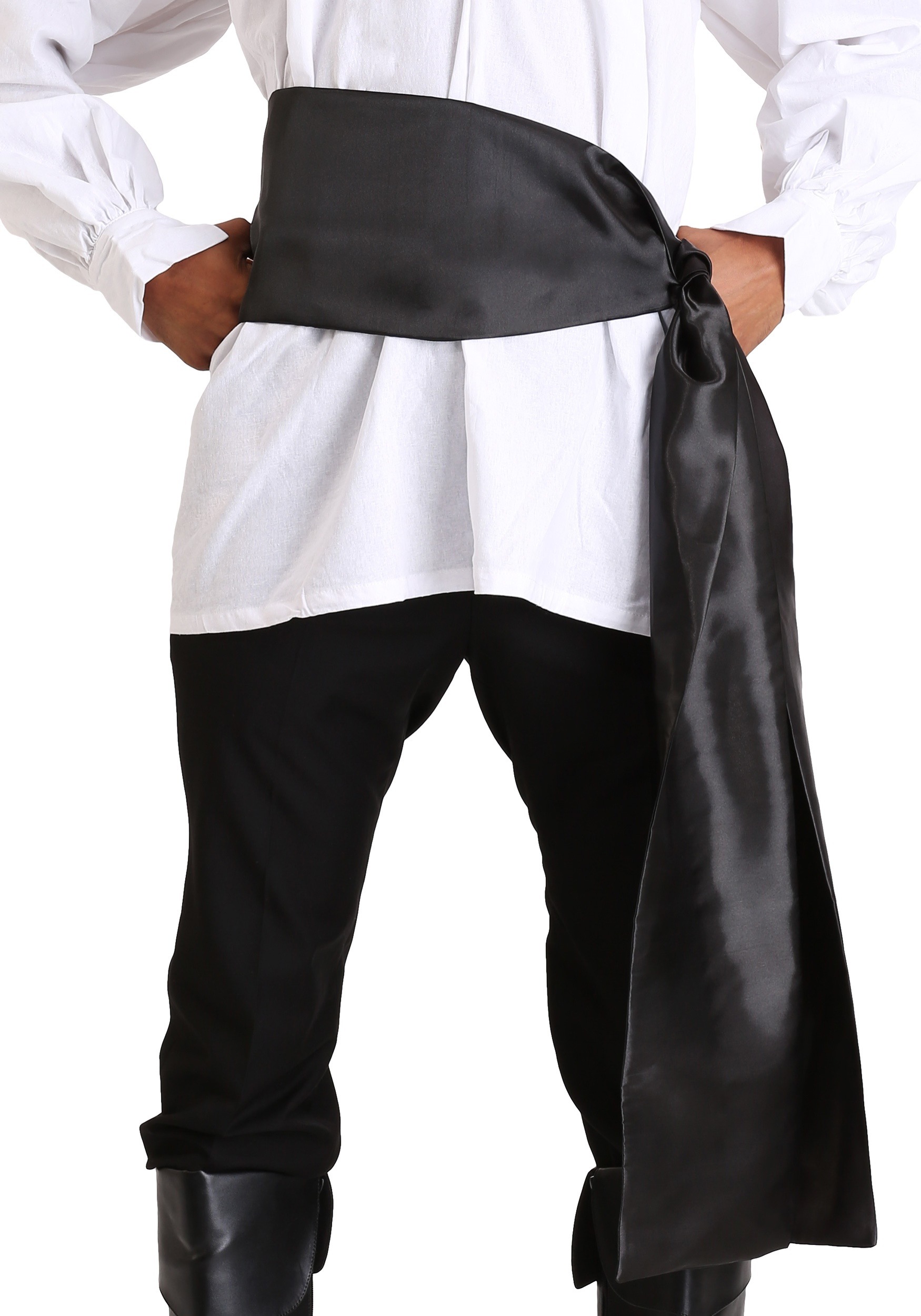 Mens Black Satin Sash