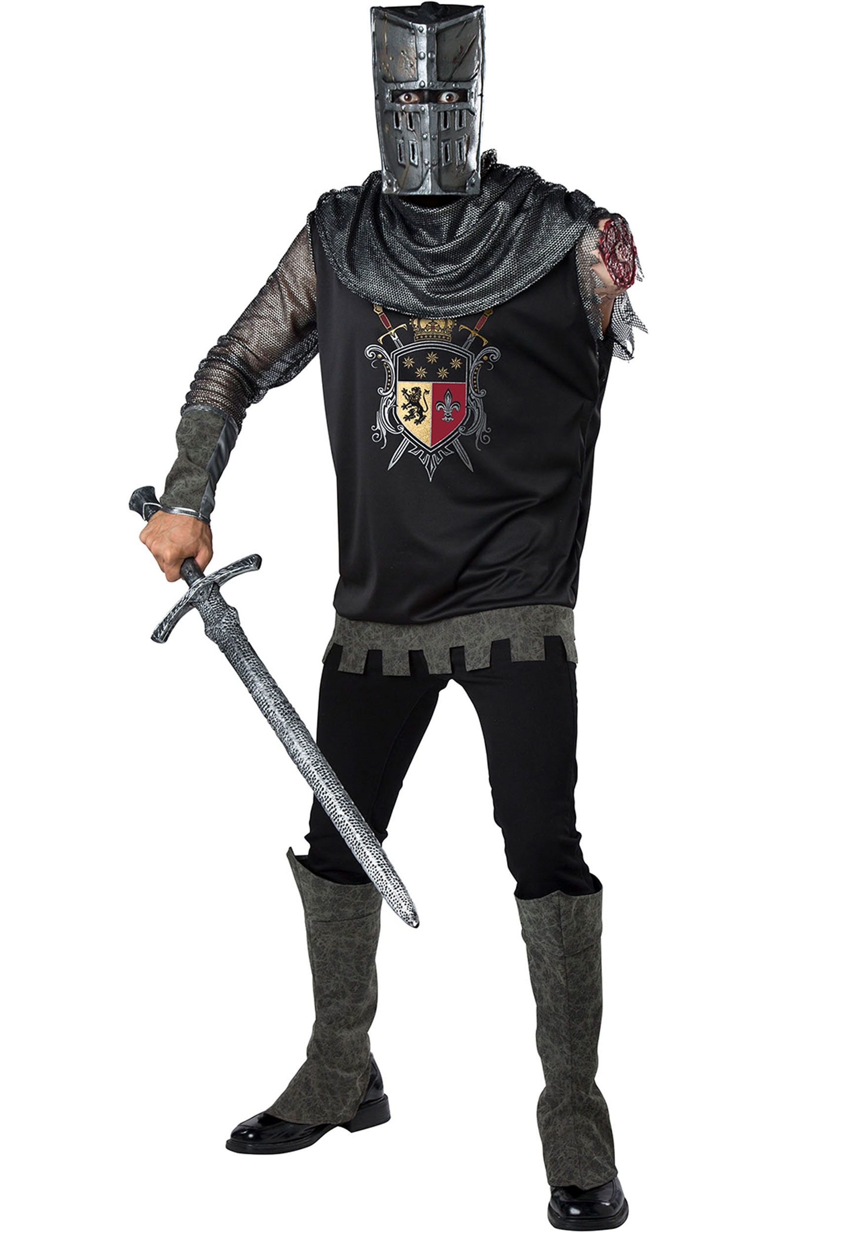 Mens Plus Black Knight Costume 