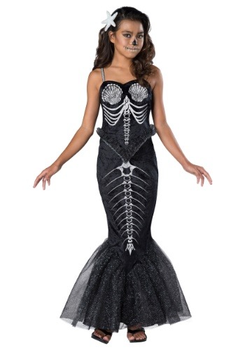 Girl's Skeleton Mermaid Costume