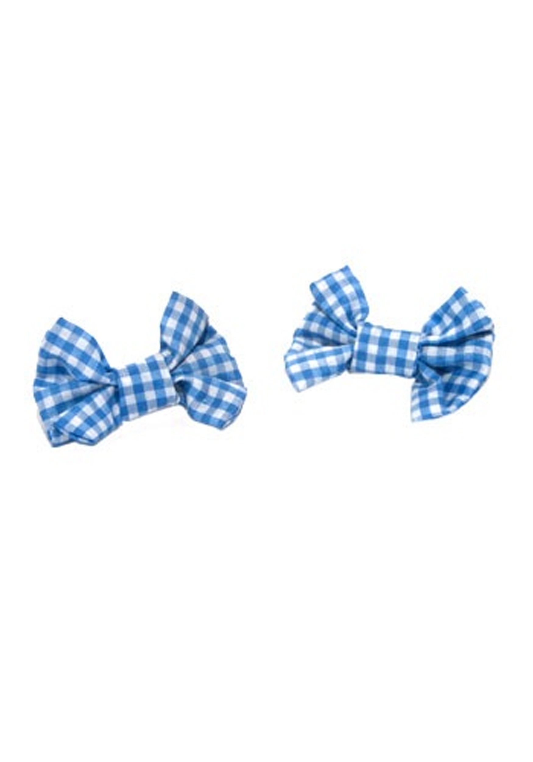 Lot 2 Blue White Gingham Dainty Pigtail Hair Bow Dorothy Wizard of Oz Halloween 