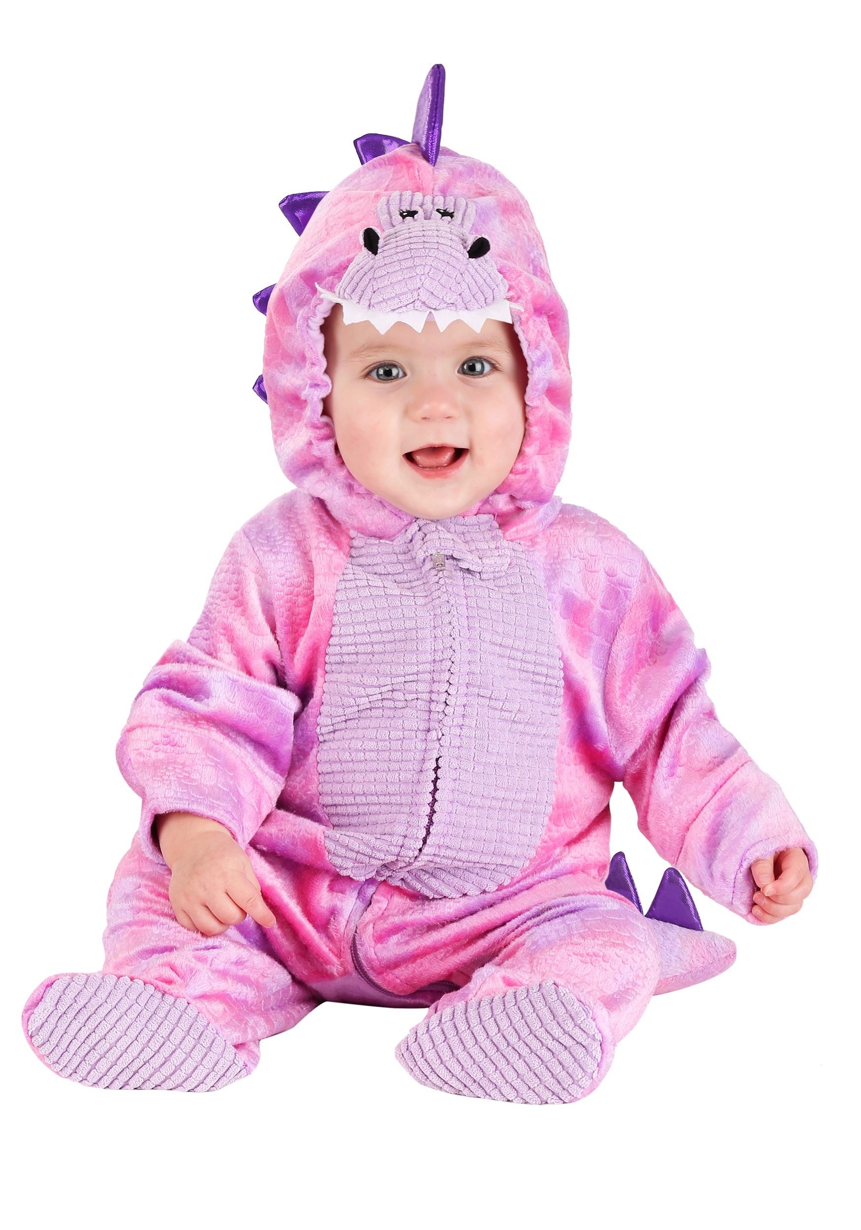 Disfraz de infante de dino rosa somnoliento. Multicolor