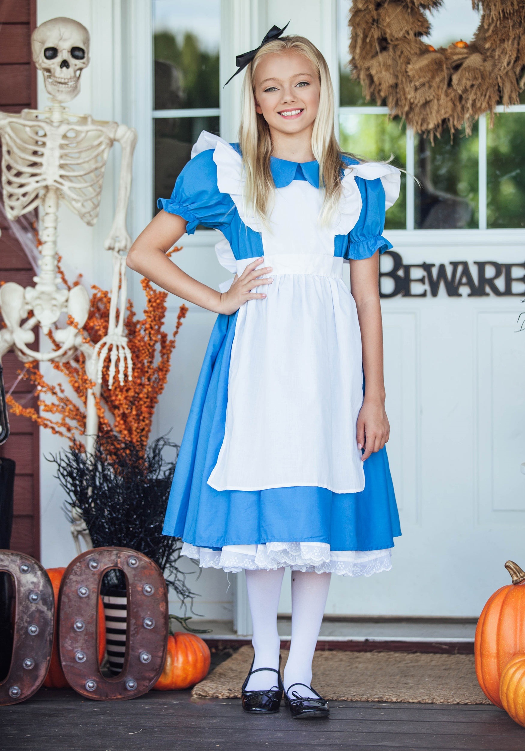 Childrens Kids Toddlers Girls Alice in Wonderland Halloween Costume Dress  1-6T