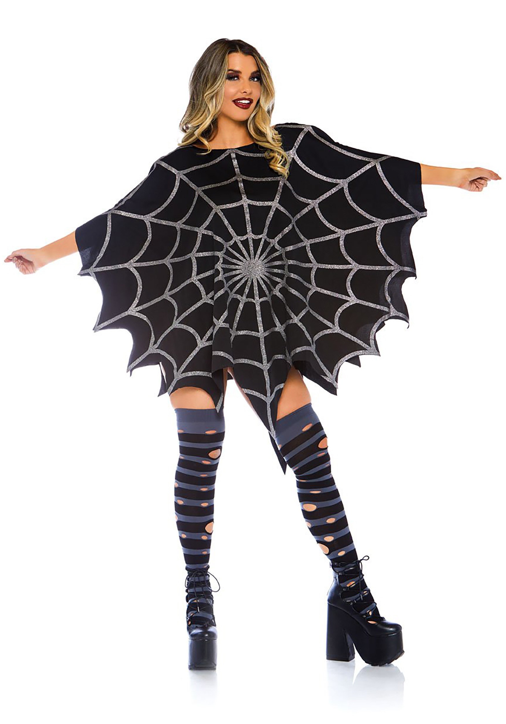 Halloween Costume Women's One Size Halloween Spiderweb Cape Spider Web Halloween Fash...