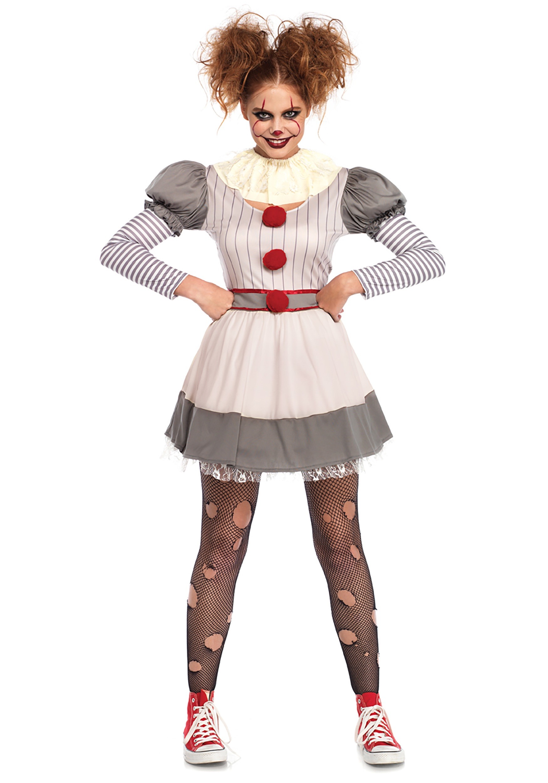 Creepy Clown Womens Pennywise Costume
