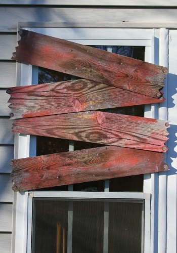 Blood Stained Haunted Window Boards Halloween Decoration