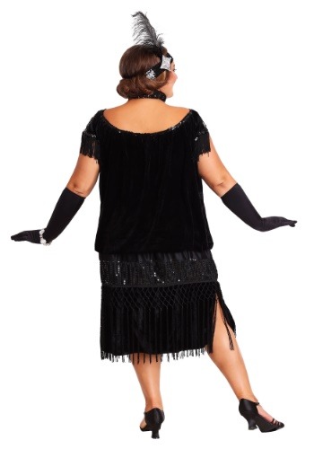 Black Plus Size Flapper Costume | 20s Decade Costumes