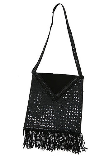 Black Sequined Flapper Purse with tassels