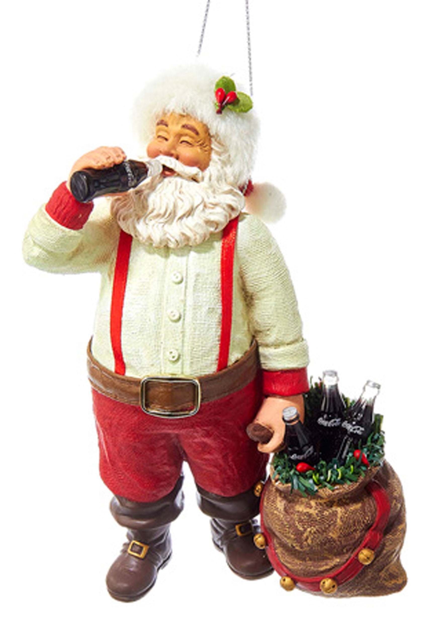 Santa bebiendo adorno moldeado de Coca-Cola Multicolor Colombia