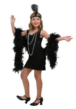 Child Black Fringe Flapper Costume
