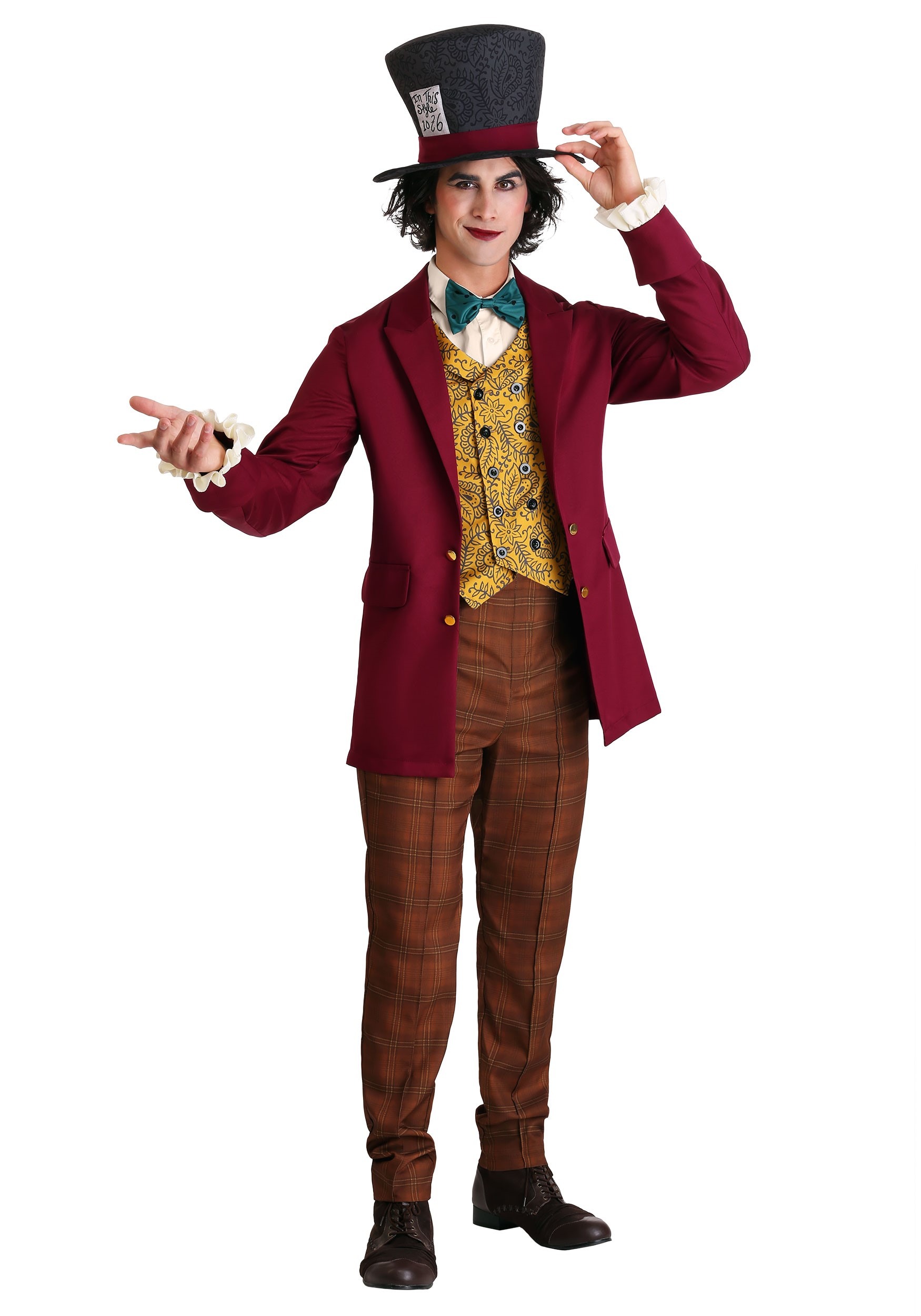 Photos - Fancy Dress Mad Hatter FUN Costumes  Men's Costume | Adult Storybook Costumes Red/Y 