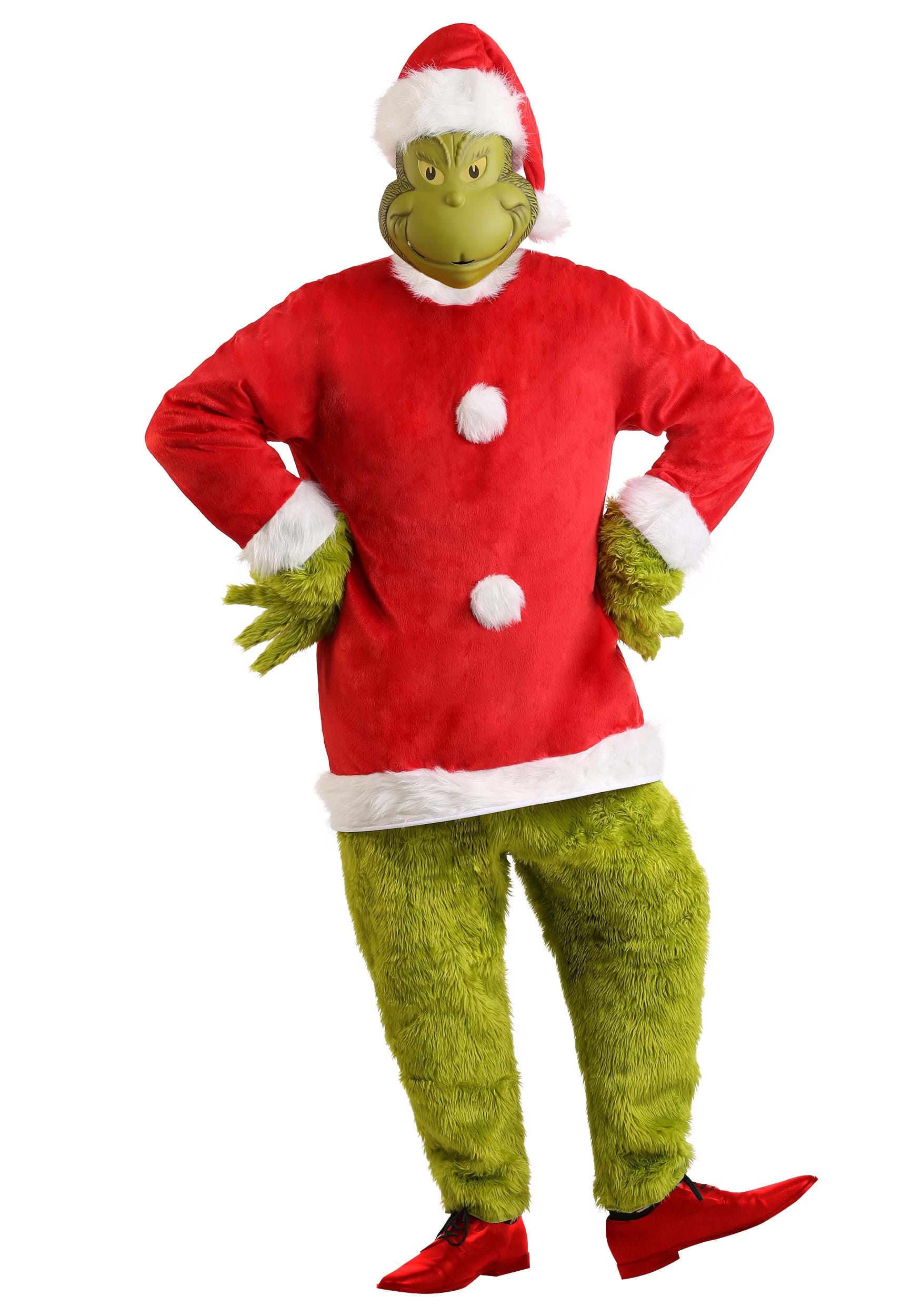 Photos - Fancy Dress SanTa FUN Costumes The Grinch  Deluxe Jumpsuit with Mask Costume for Men Gr 