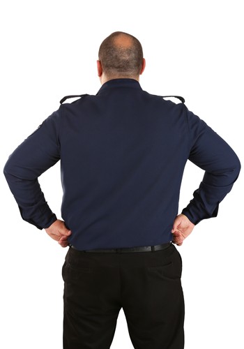 Plus Size Men's Long Sleeve Police Shirt