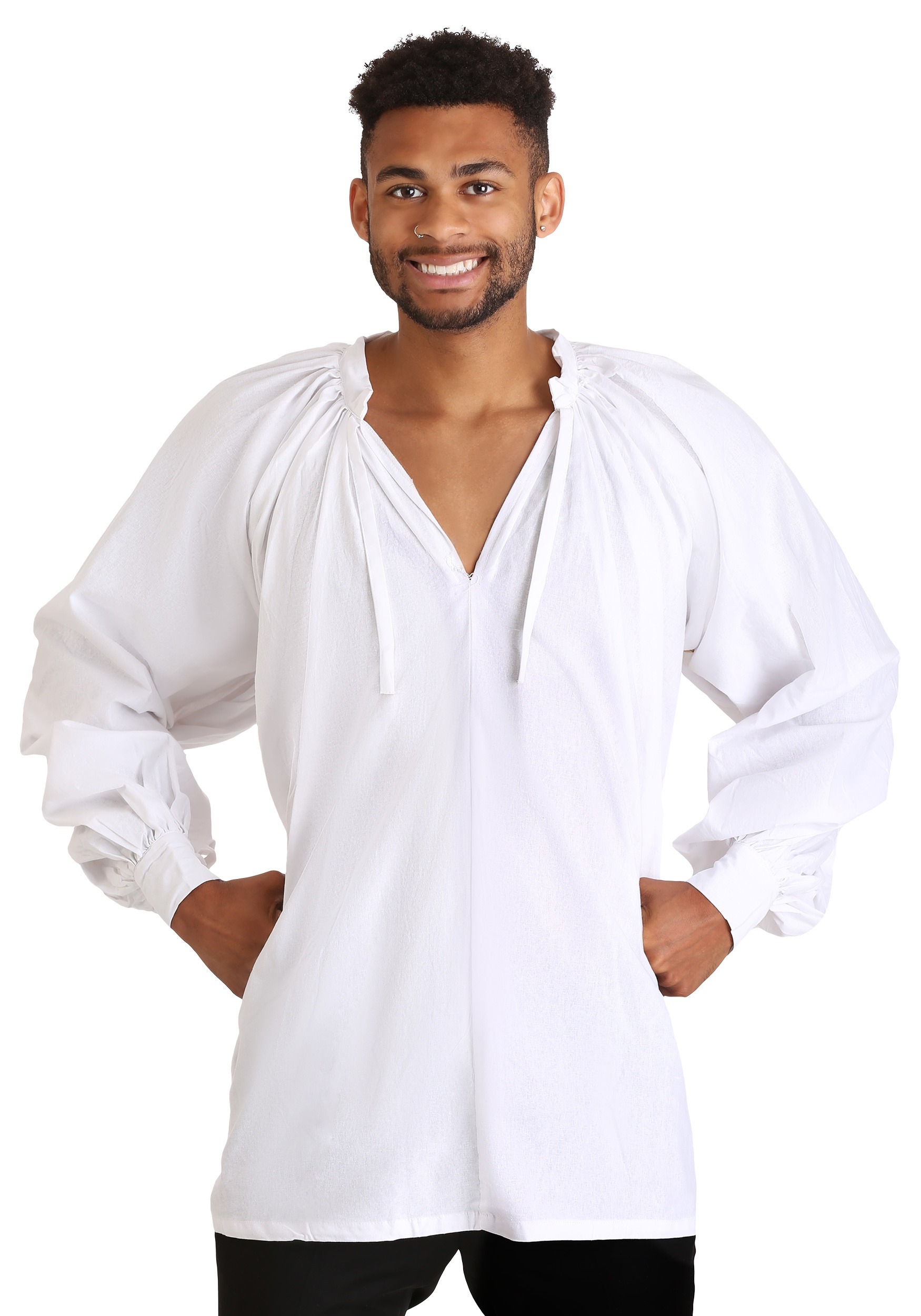 Men's White Renaissance Peasant Shirt