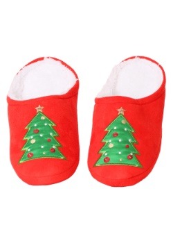 LED Christmas Tree Microfiber Scuff Slippers