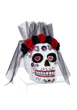 11" Day of the Dead Mrs. Skull Tablepiece Décor