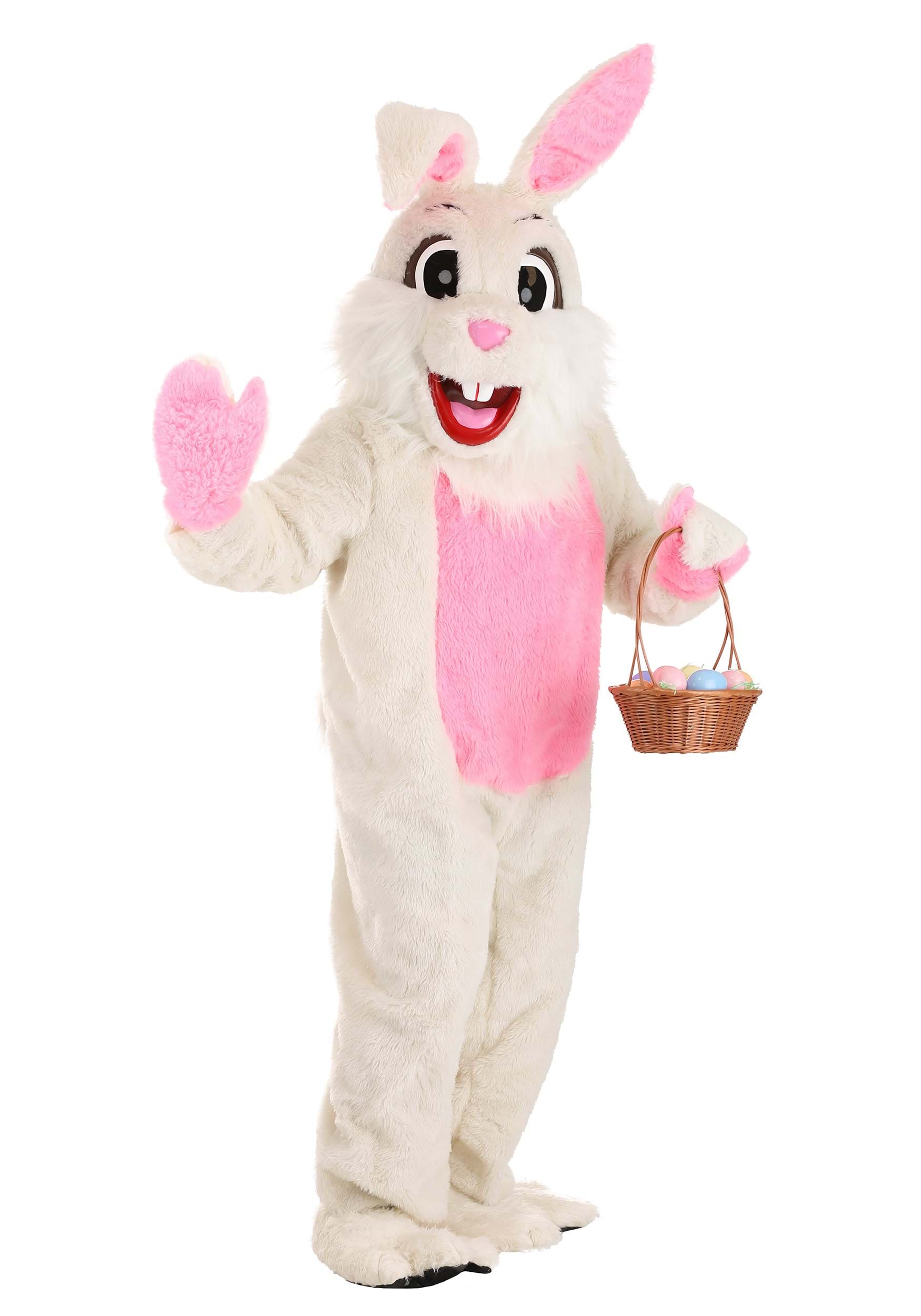 Adult White Easter Bunny Mascot Costume