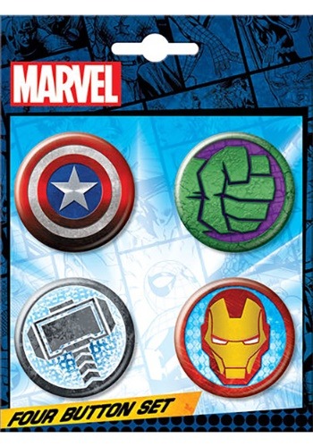 Marvel Logo 4-Button Set