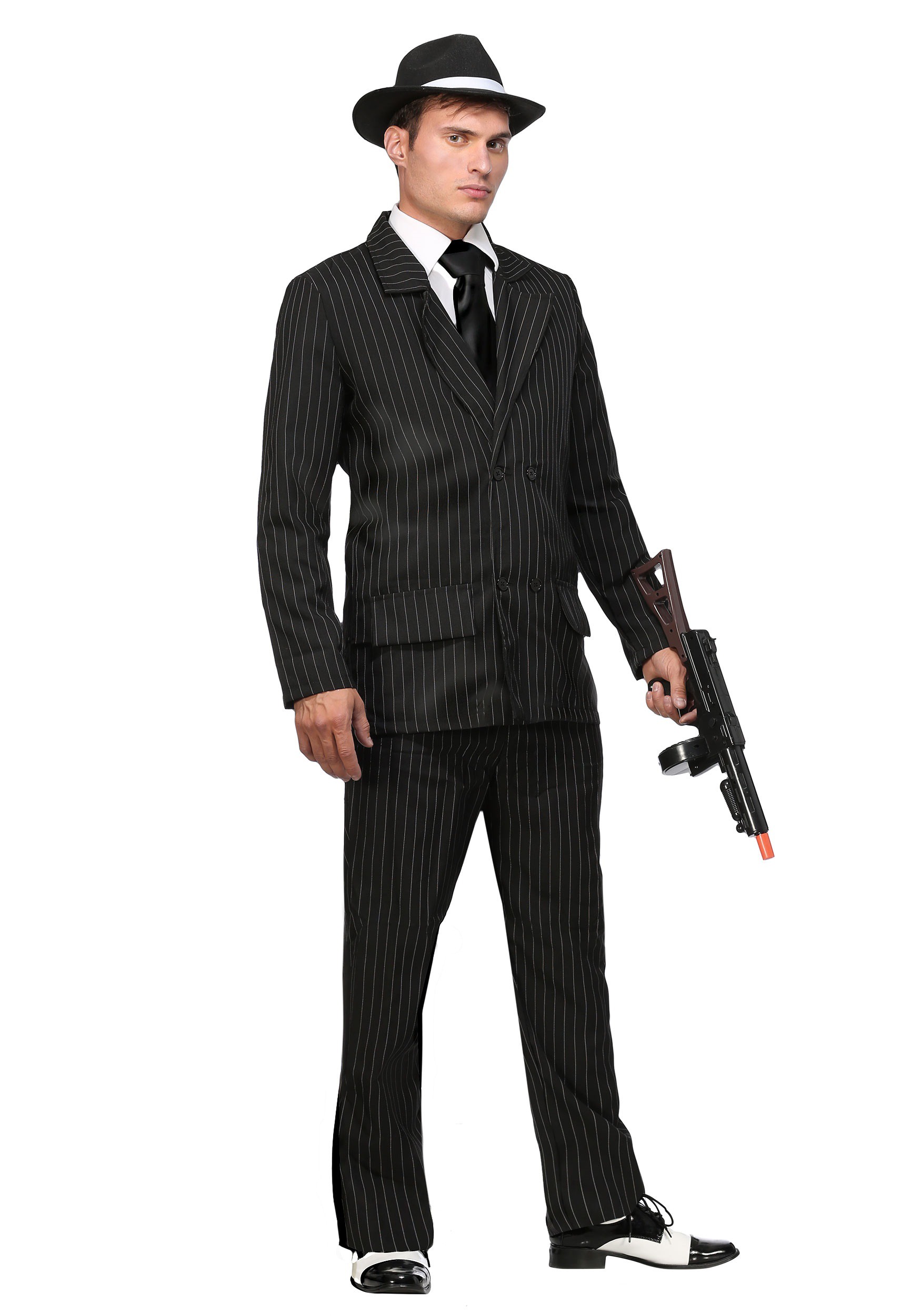 Deluxe Pin Stripe Gangster Suit - Double Breasted Gangster Costume