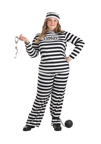 Women's Striped Prisoner Costume | Jailbird Women's Costume