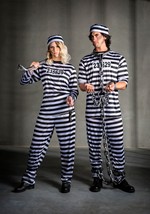 Women's Vintage Striped Prisoner Costume Alt 6