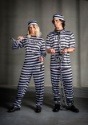Women's Striped Prisoner Costume alt1