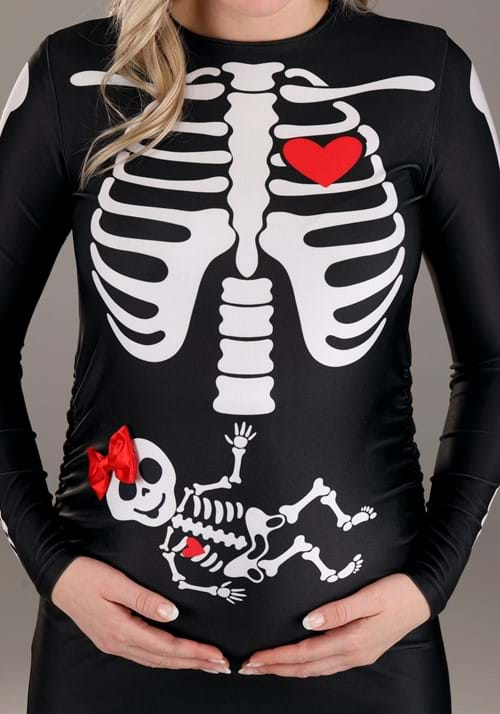 Women's Pregnant Skeleton Maternity Costume | Made by Us Costumes