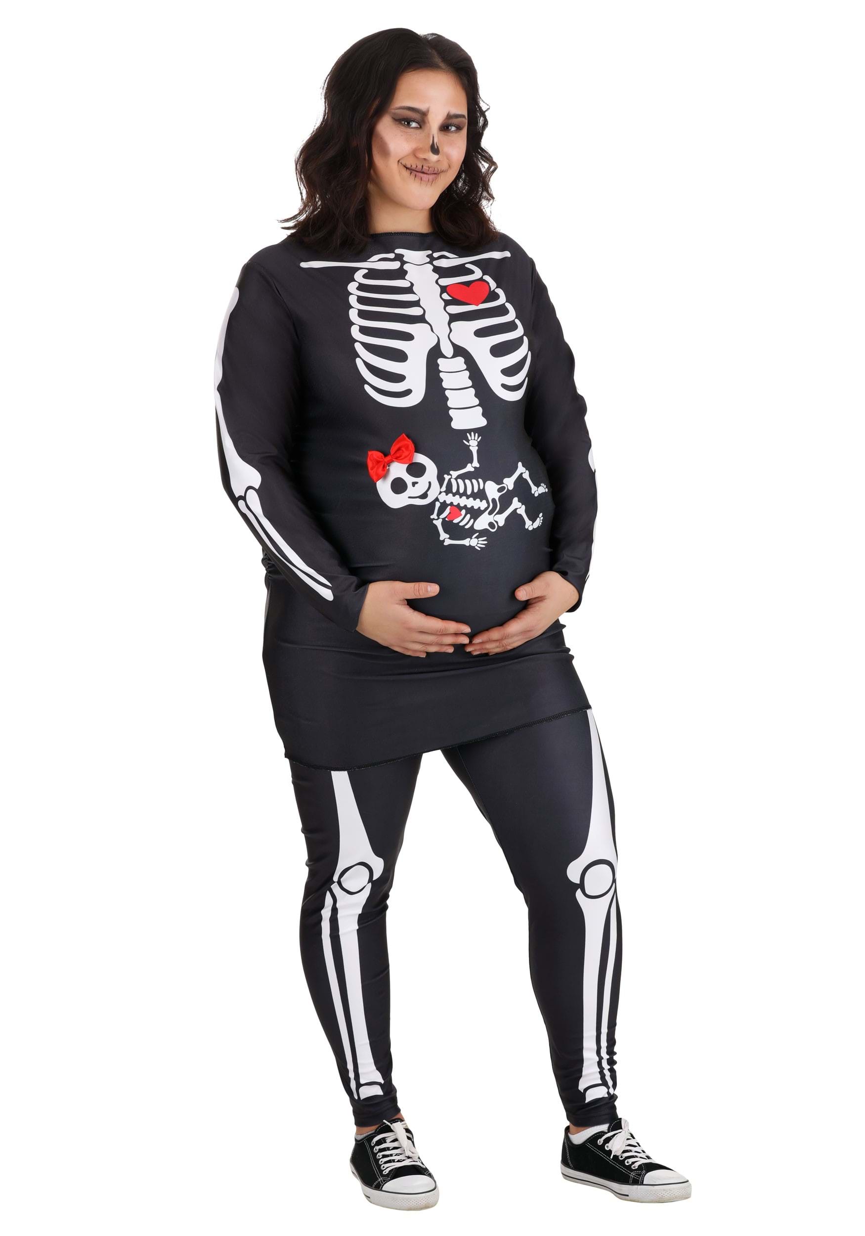 Women's Plus Size Maternity Skeleton Costume