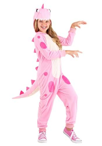 Girl's Pink Dinosaur Onesie Main