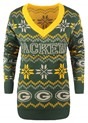 Green Bay Packers Womens Light Up V-Neck Bluetooth Sweater