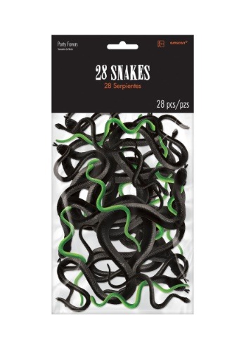 Bag of 28 Plastic Snakes Halloween Decoration