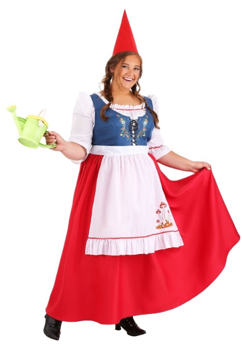 Garden Gnome Costume Female White and Red main image 1