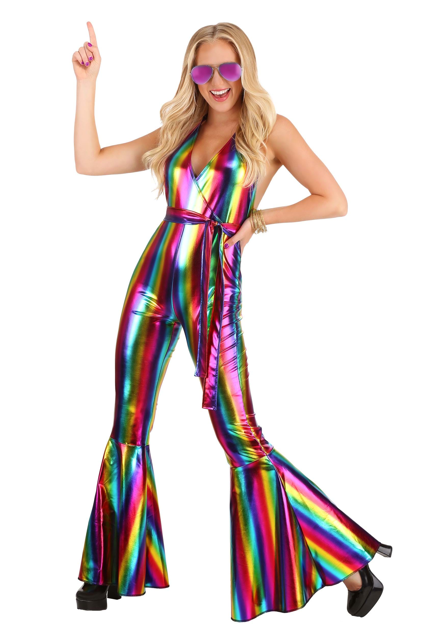 Rainbow Rave Disco Women's Costume