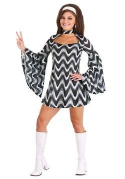 Silver & Black Hologram Disco Shirt 70s Pimp Dress Up Halloween Adult Costume 