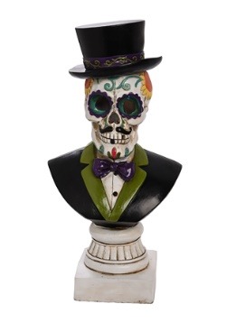 Resin Light Up Day of the Dead Gentleman Bust Decoration