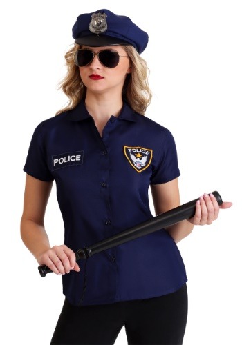 Women's Plus Size Police Shirt Costume