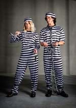 Plus Size Striped Prisoner Costume  Alt 2