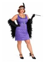 Plus Size Womens Purple Fringe Flapper Costume New Main