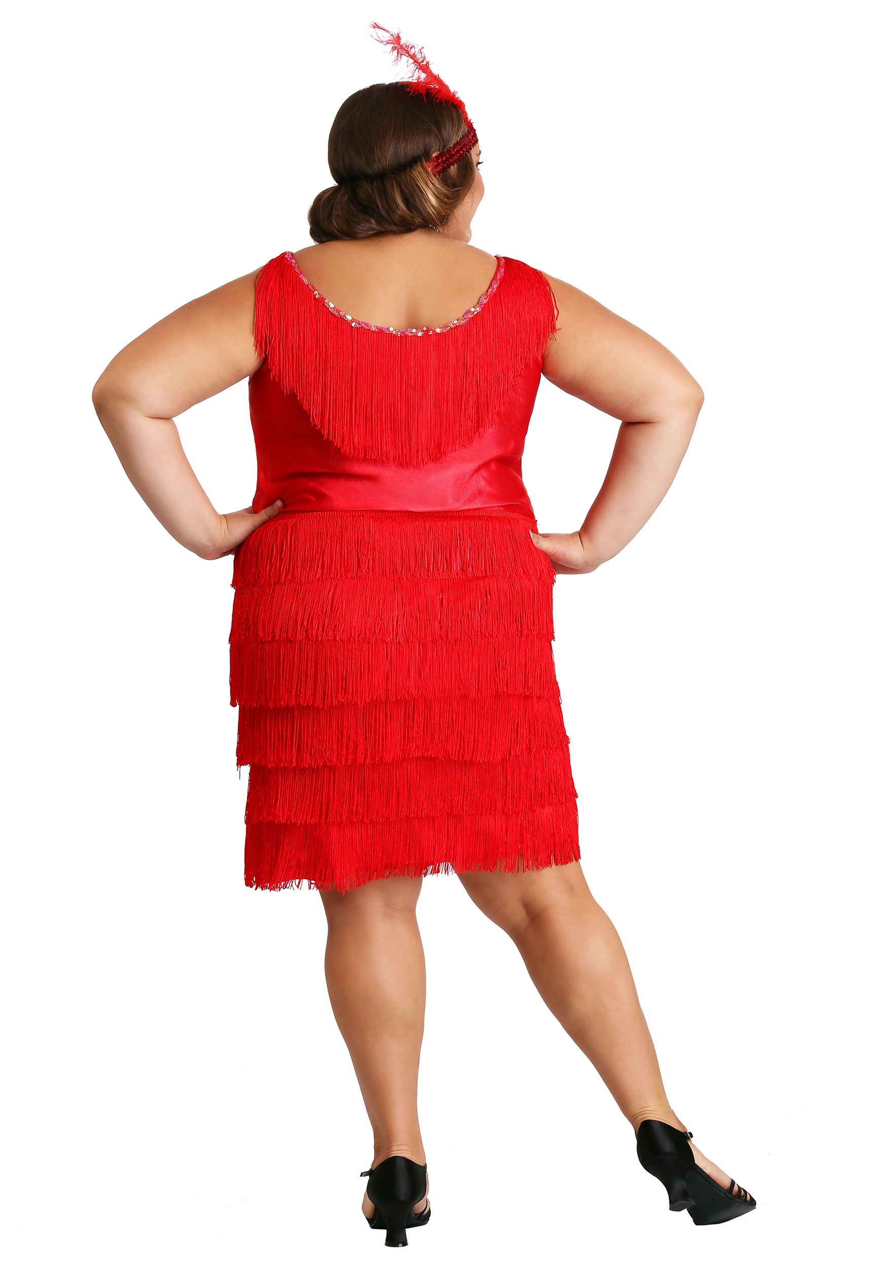 Women's Red Plus Size Flapper Costume