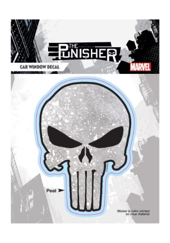 Punisher Weathered Dotted Gray Skull Car Window Decal