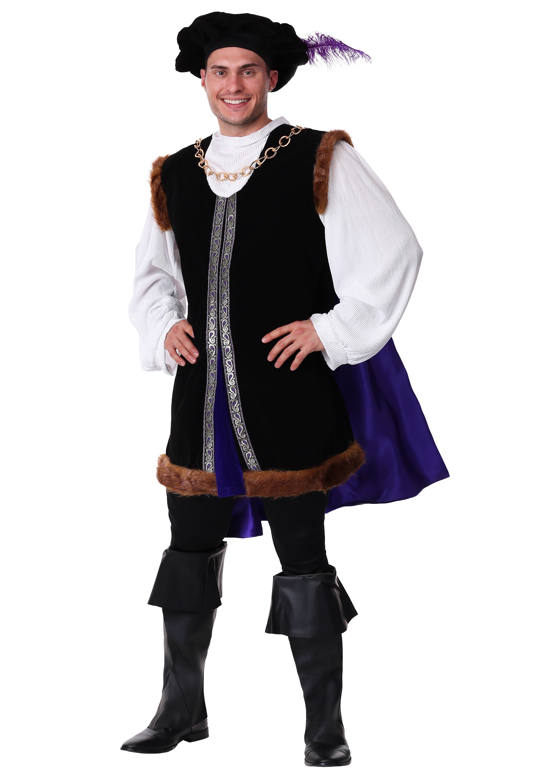 Photos - Fancy Dress Noble FUN Costumes Plus Size  Renaissance Man Costume for Men Black 