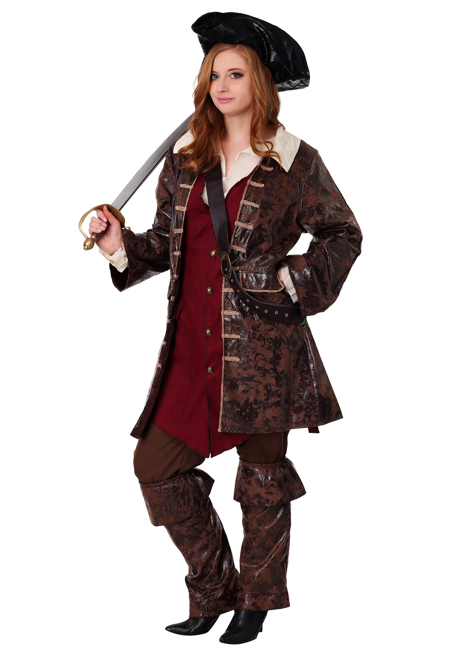 Womens Pirate Captain Pirates Of The Caribbean Jack Sparrow Halloween Costume