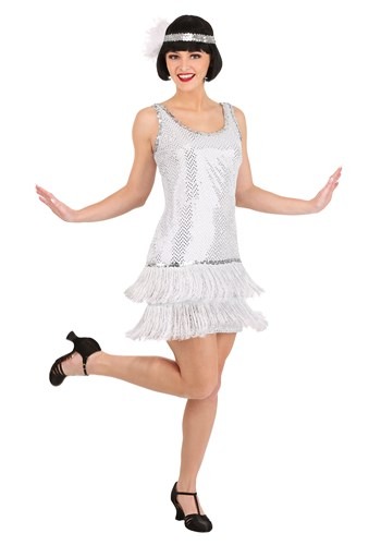 Silver Plus Size Flapper Costume Dress for Women
